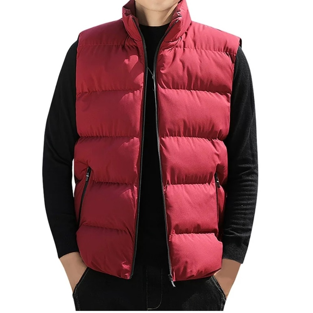 St. John’s Bay Maroon Puffer Vest Full Zip Jacket. Size L